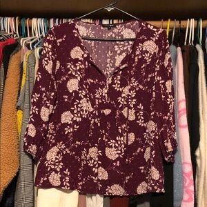 Papermoon Burgundy Floral Blouse
